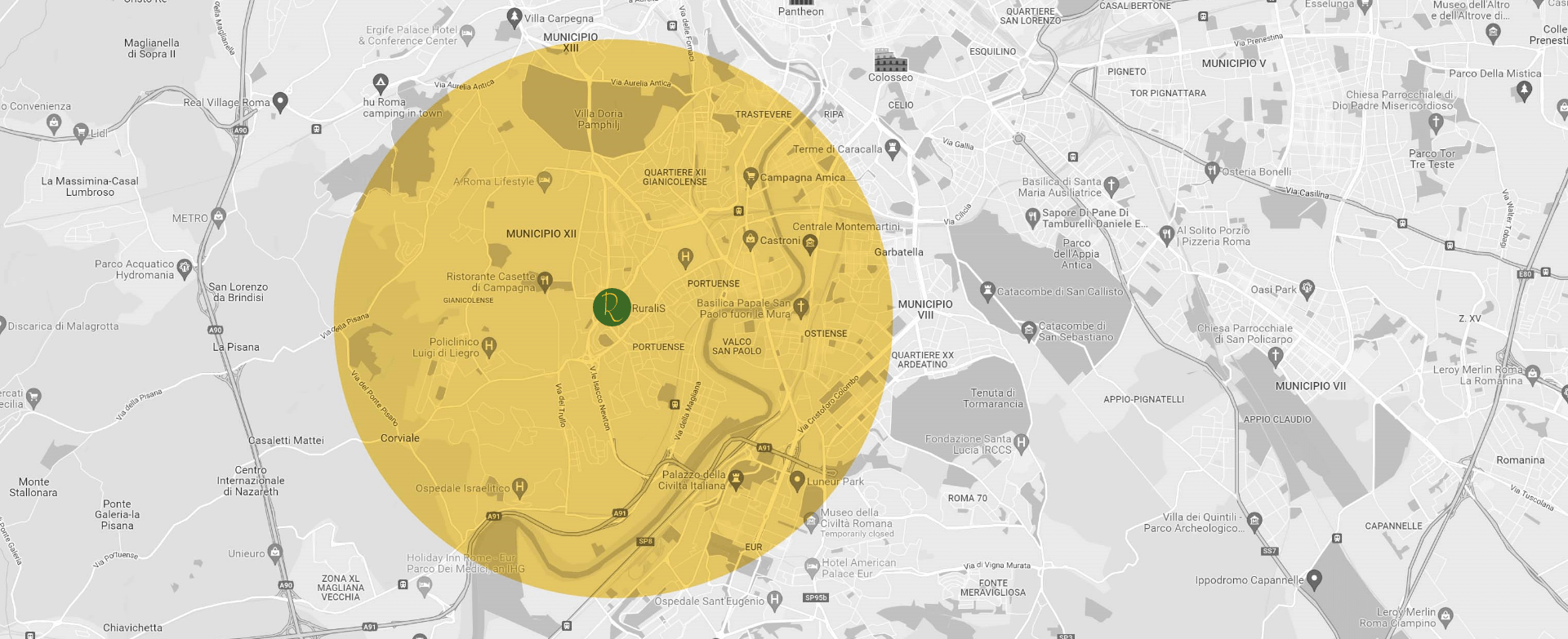 Consegniamo su Roma - zone nel raggio di 5km dalla bottega